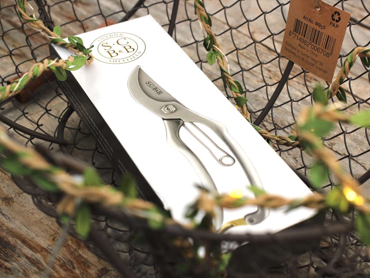 Decorative wire basket and sophie conran secateurs
