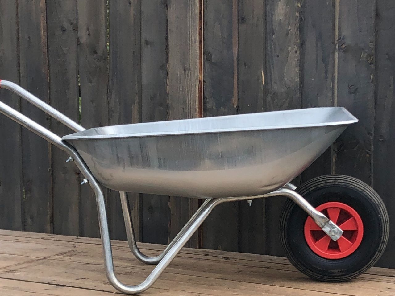 galvanised wheelbarrow