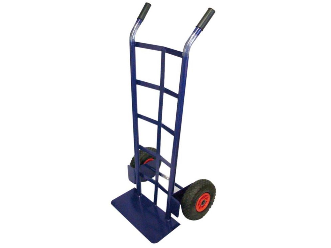 Blue sack truck with pneumatic wheels from Workman Tools