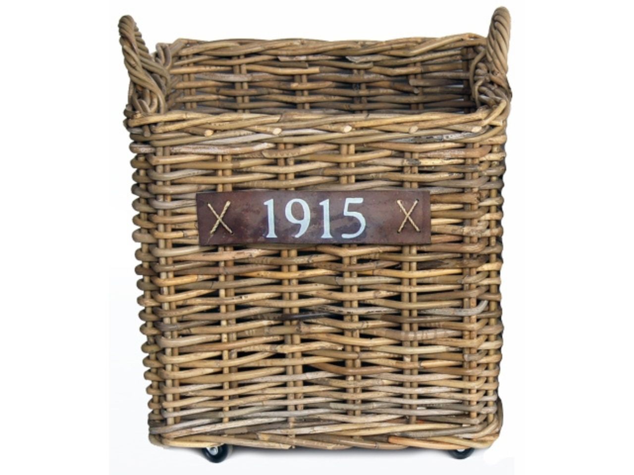 Log basket with wheels