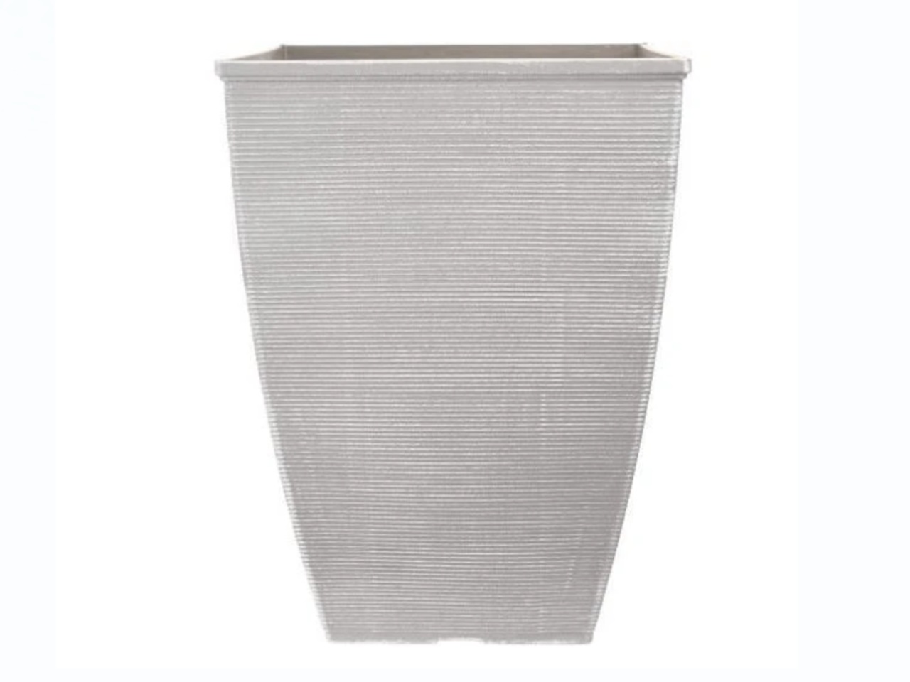 Helix Tall Square Planter - Silver 14"