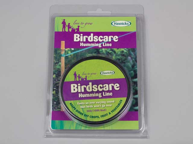 The bird scare line deters birds from landing in your garden