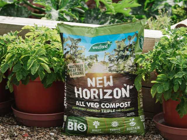new horizon peat free vegetable compost bag 50 litres