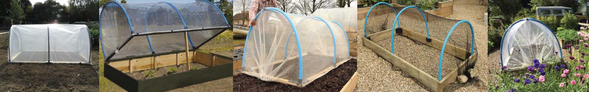 Raised bed mini polytunnels and cloche covers