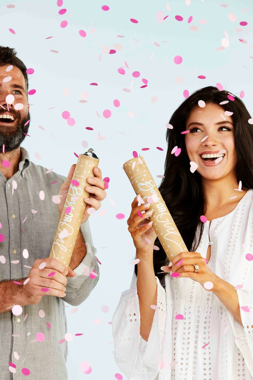 Gender Reveal Confetti Cannon J paper