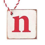 Holiday Wood Initial Tags