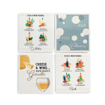 Biodegradable Dish Cloths Wine and Cheese - 4 Assorted