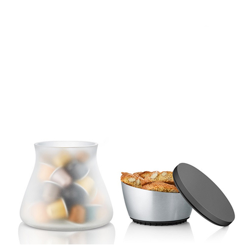 Caddy Canister With Stainless Steel Serving Bowl Top