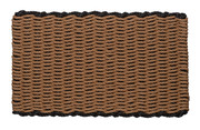 Border door mat - beige with black border