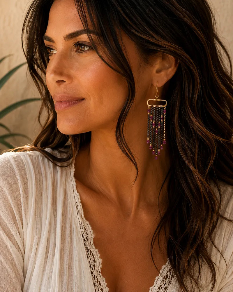 Crimson Cascade Earrings 