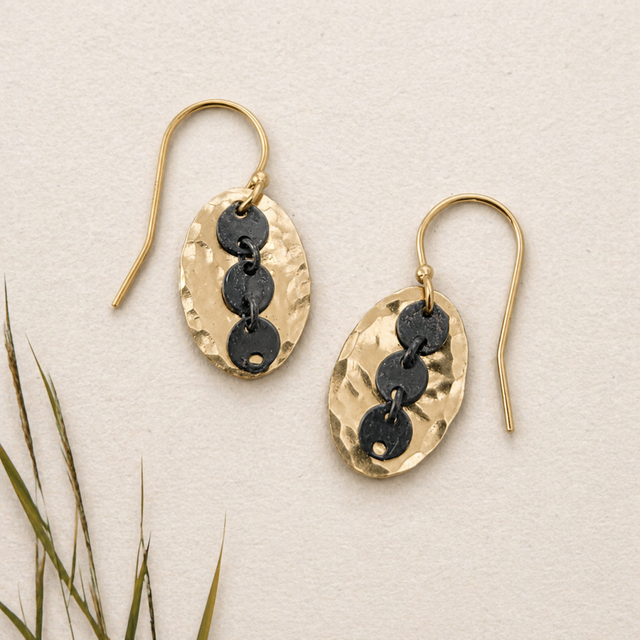 Shadowed Gold Earrings