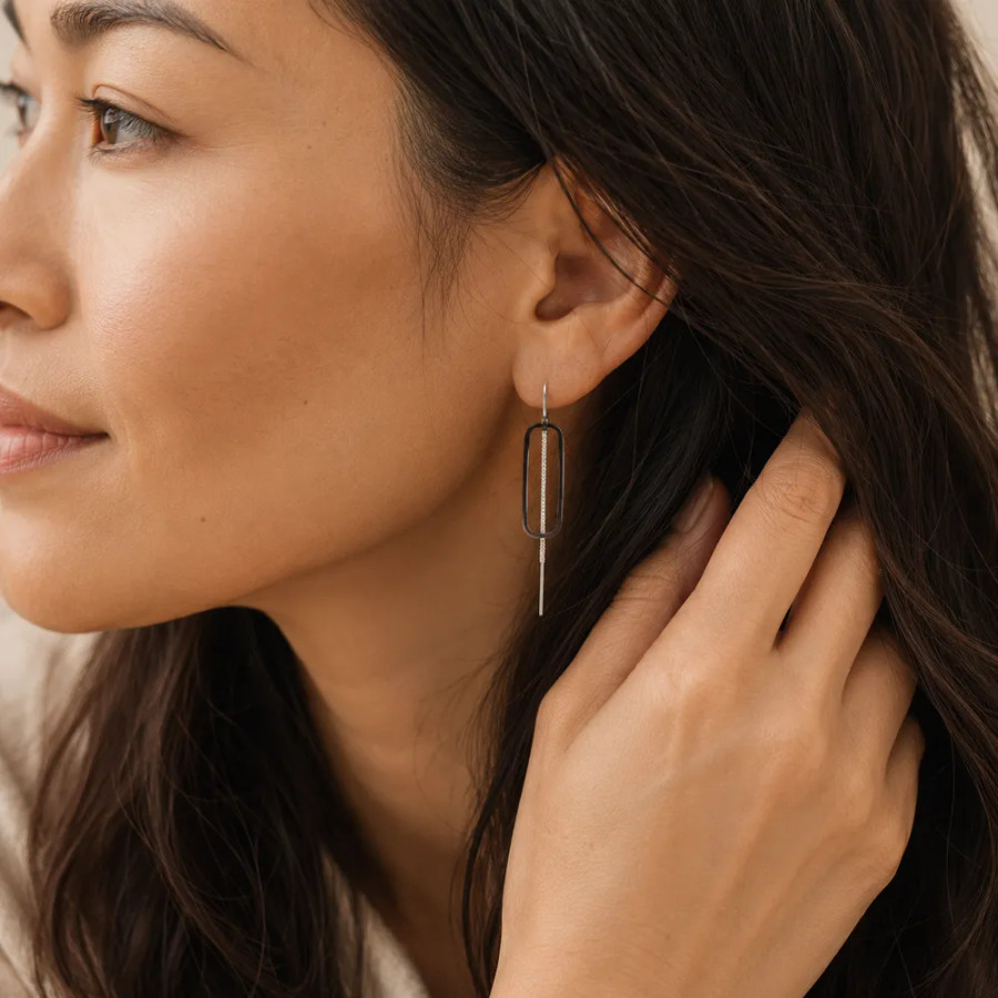 Linear Charm Threader Earrings