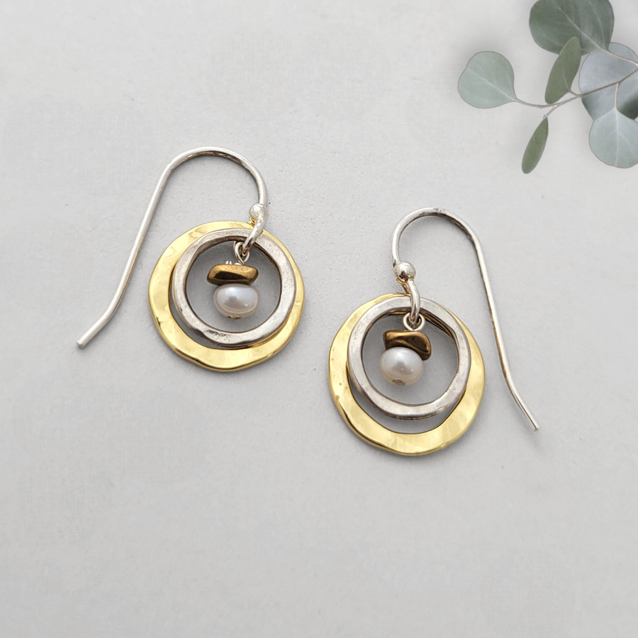 Orbiting Pearl Earrings