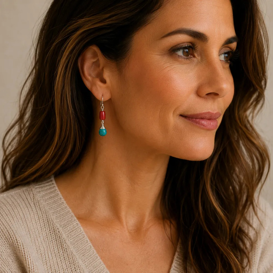 Earth and Aqua Earrings