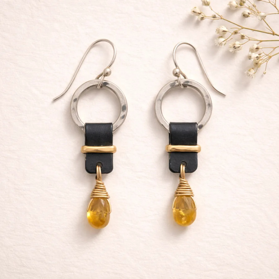 Suspended Citrine Earrings
