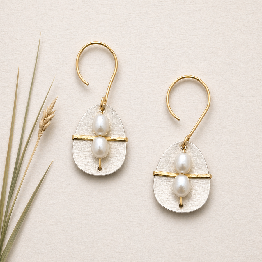 Pearl Platter Earrings