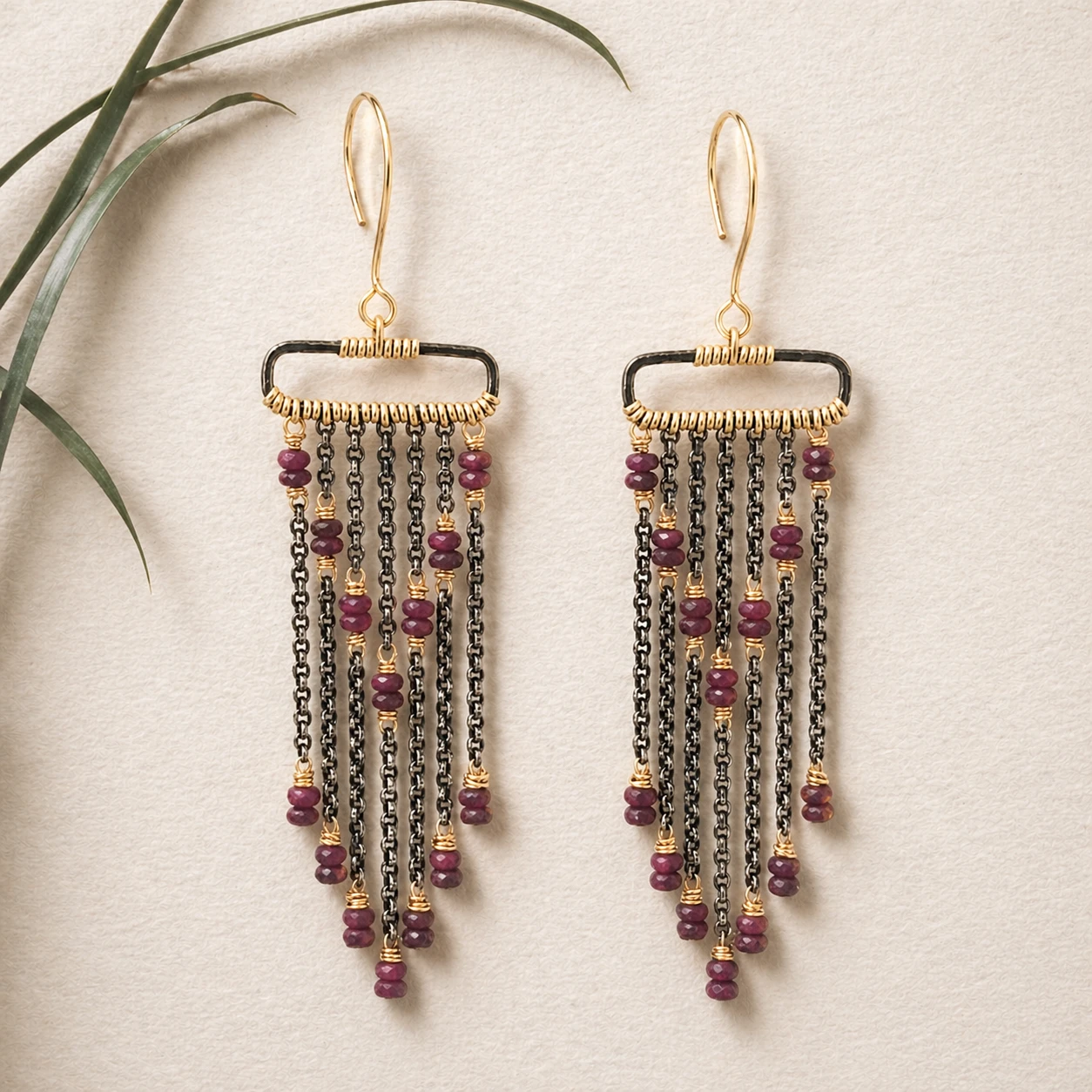 Crimson Cascade Earrings 
