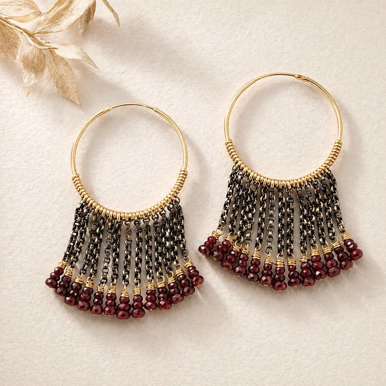 Fire and Shadow Earrings (One Of A Kind)