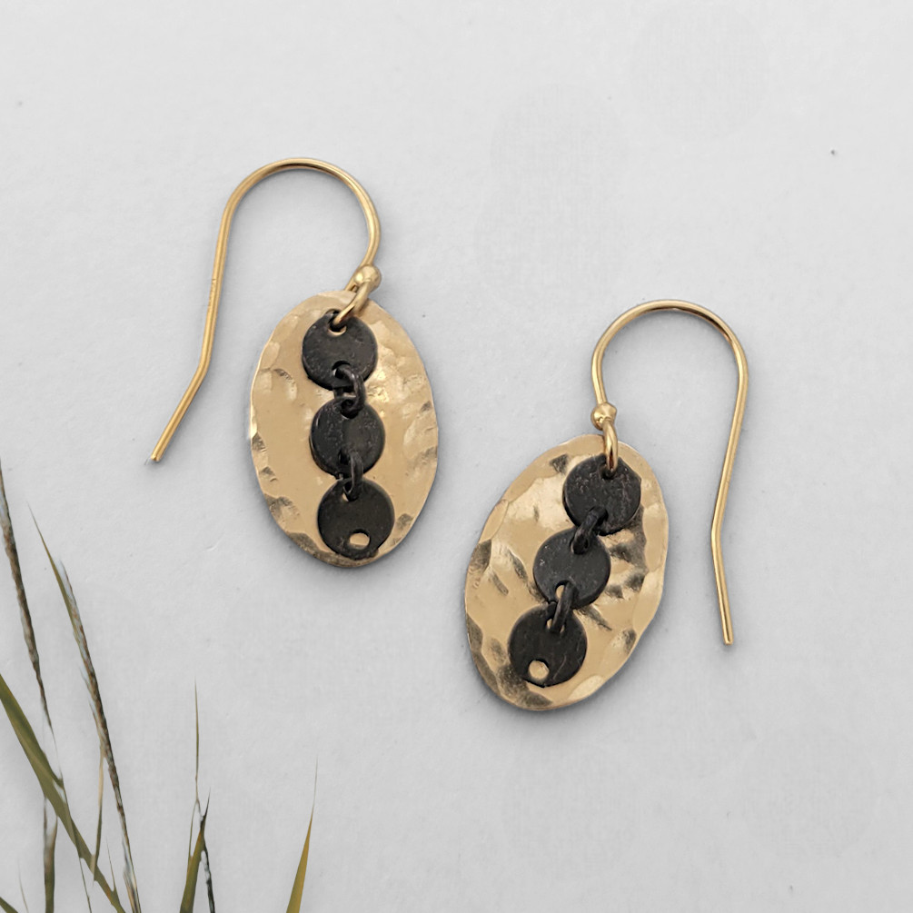 Shadowed Gold Earrings