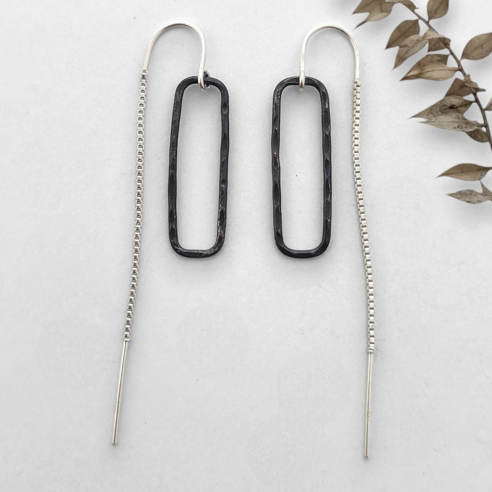Linear Charm Threader Earrings