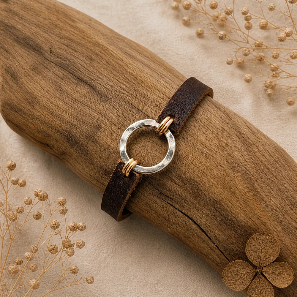 Linked Leather Bracelet