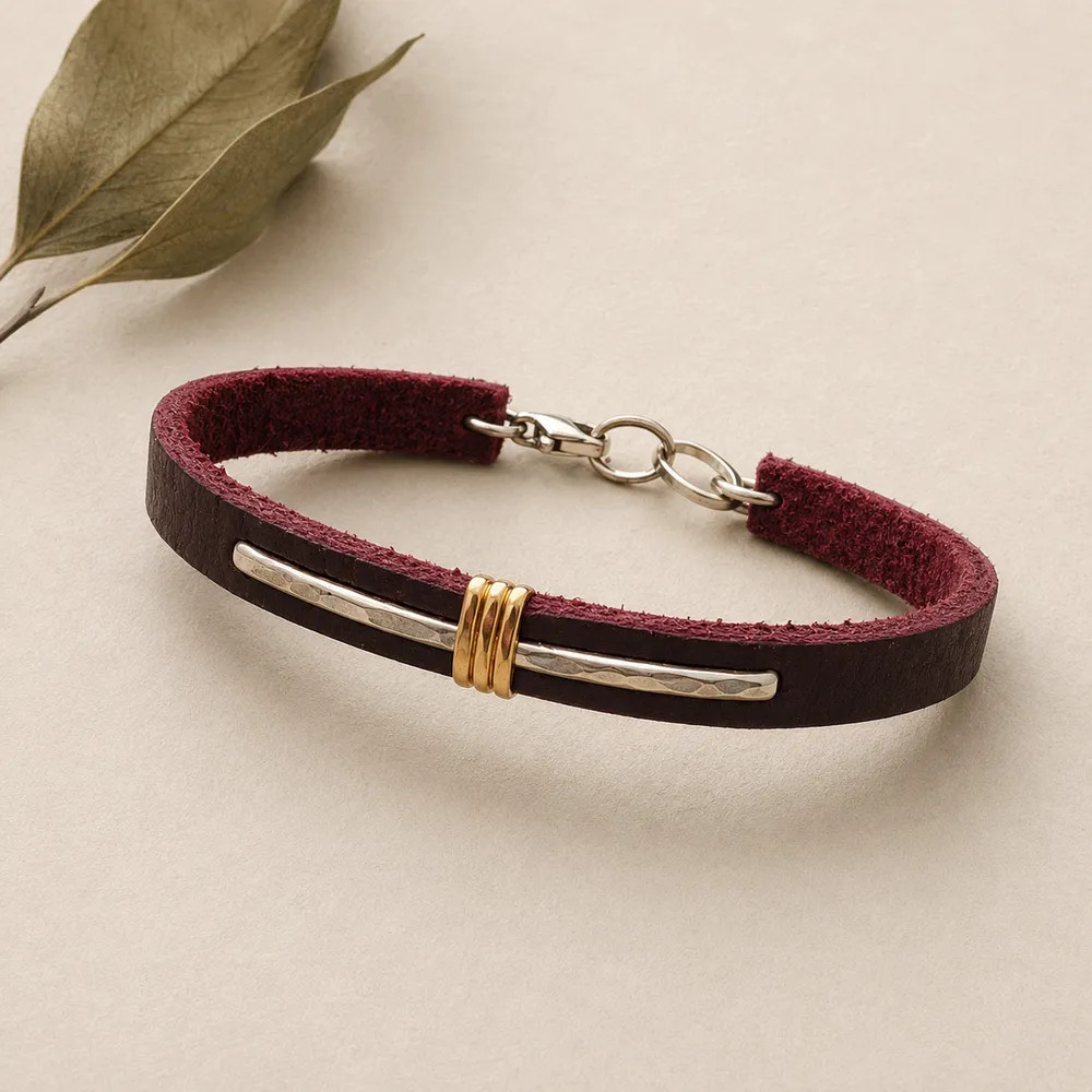 Leather and Light Bracelet