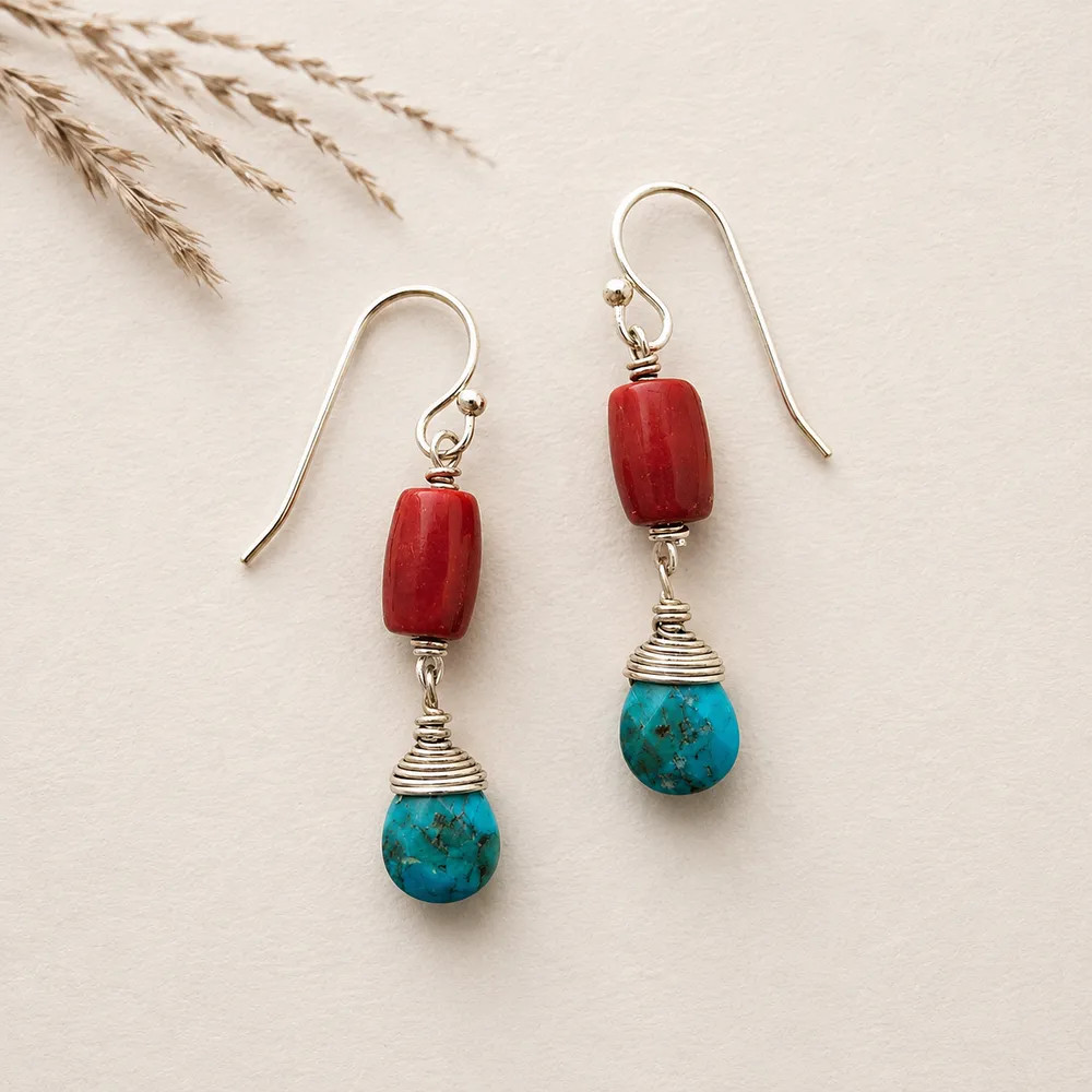 Earth and Aqua Earrings