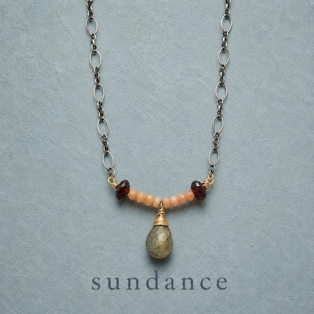 Safron and Stone Necklace