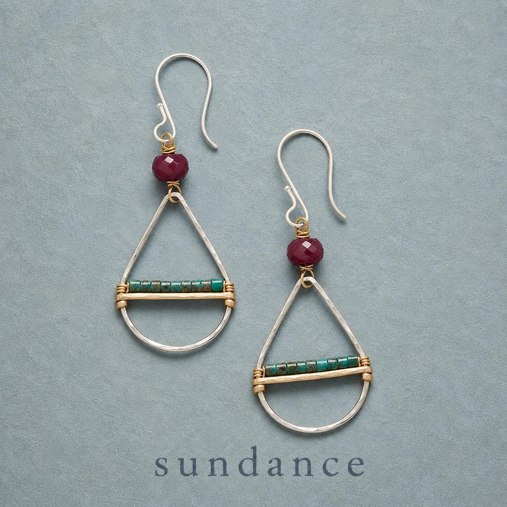 Ruby and Turquoise Earrings