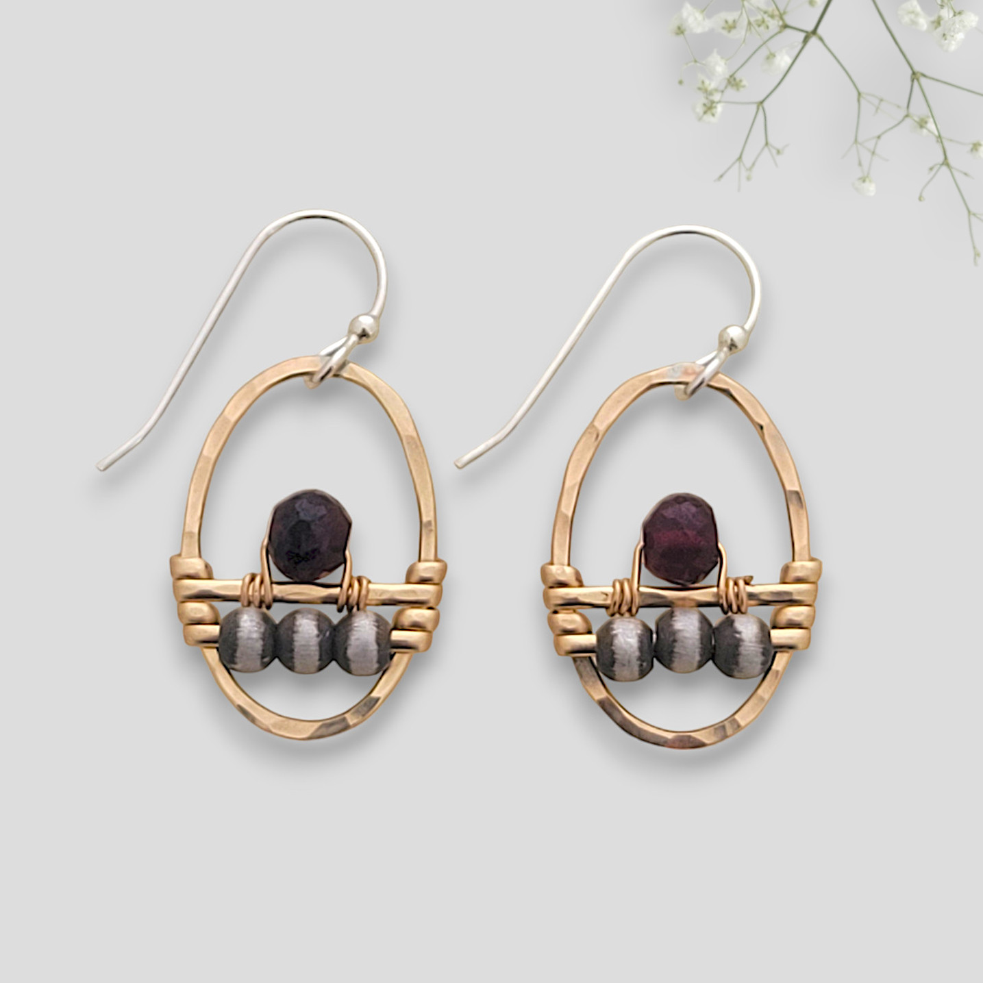 Perched Garnet Earrings