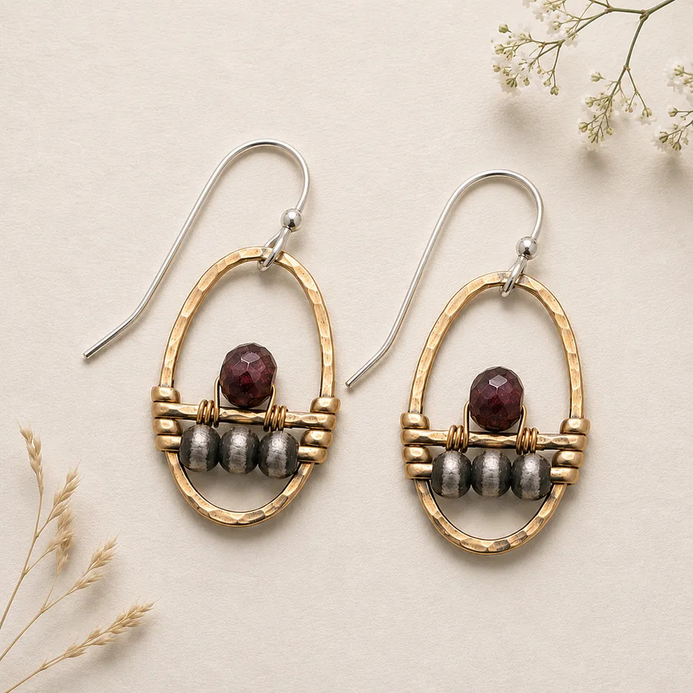 Perched Garnet Earrings