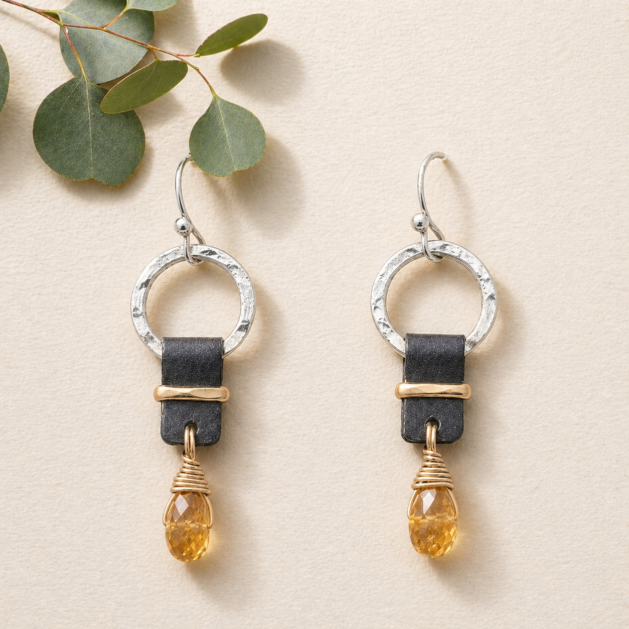 Suspended Citrine Earrings