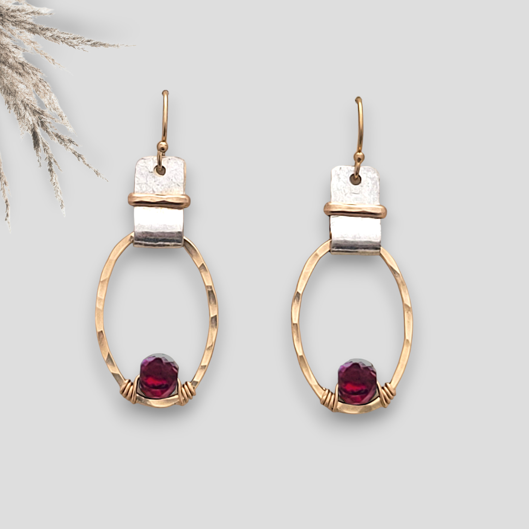 Resting Garnet Earrings