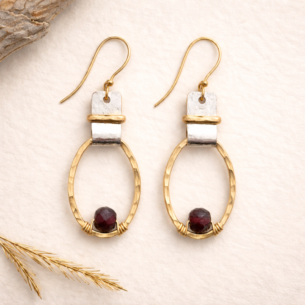 Resting Garnet Earrings