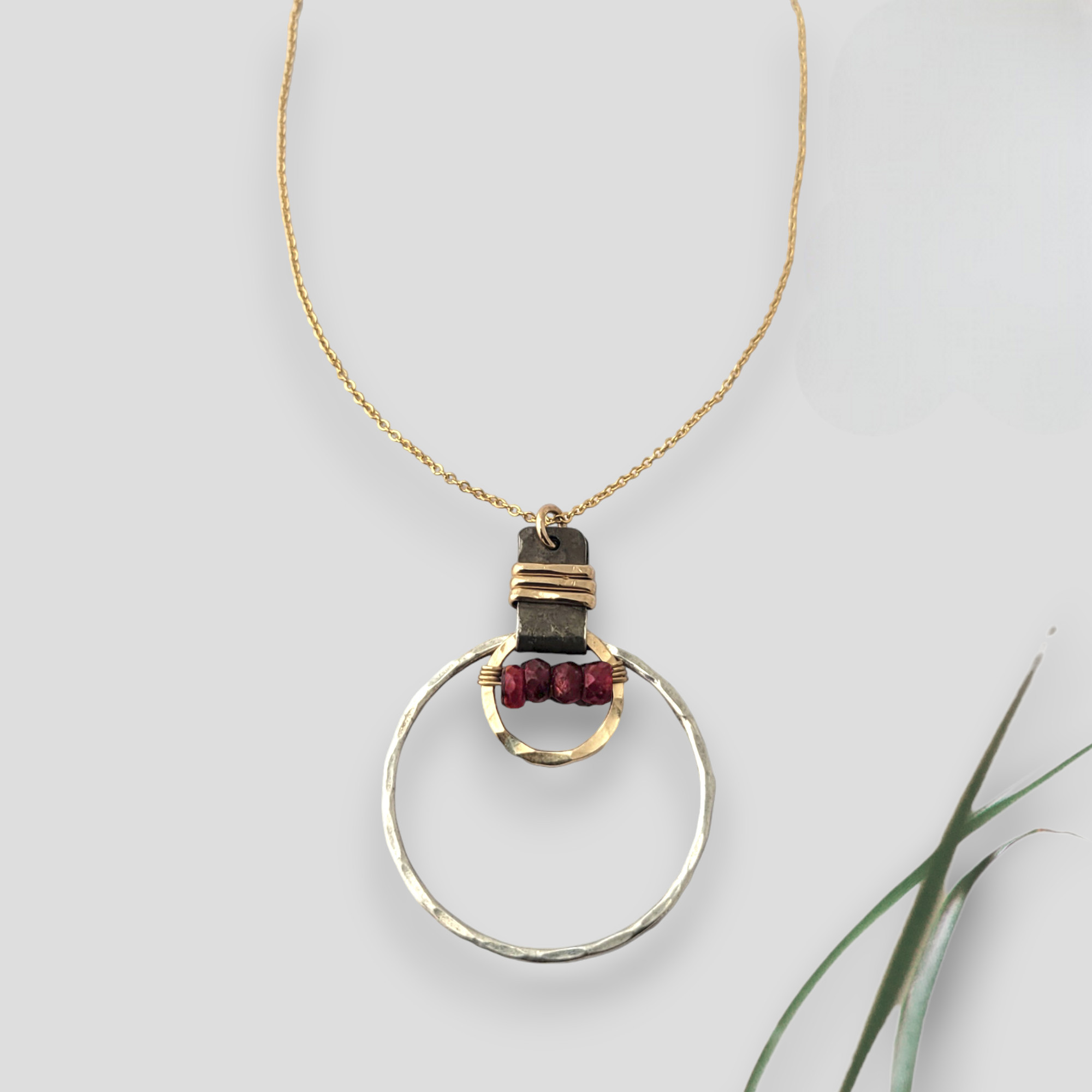 Dual Tone Ruby Necklace