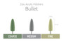 Zulu Acrylic Polishers Bullet shape in coarse, medium, and fine grits
