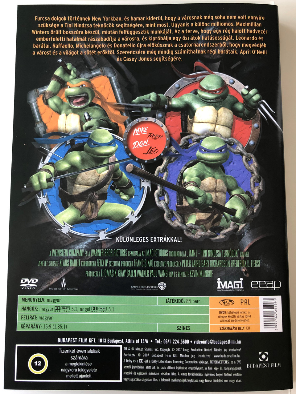 TMNT - Teenage Mutant Ninja Turtles DVD 2007 Tini Nindzsa Teknőcök /  Directed by Kevin Munroe / Starring: James