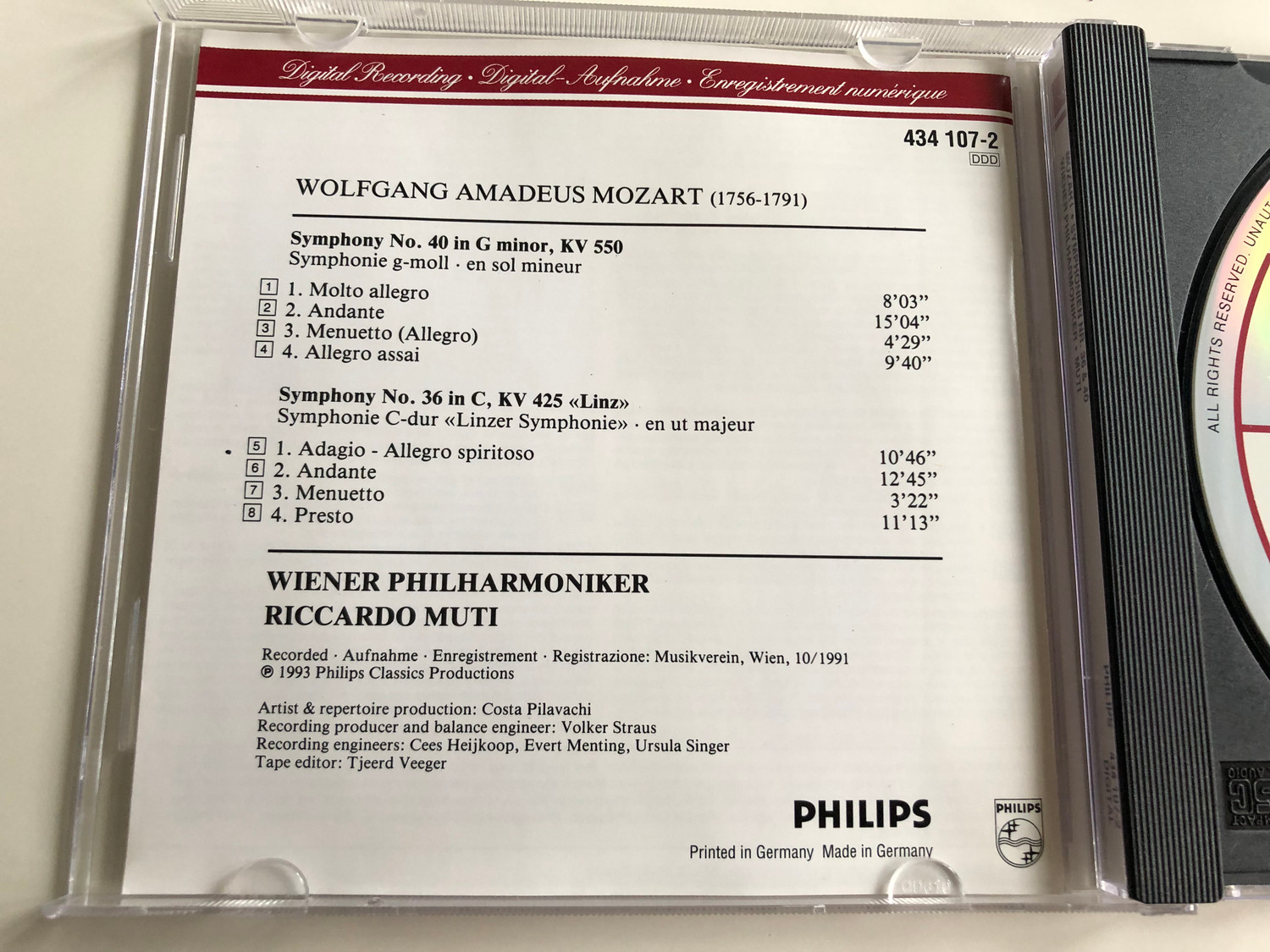 W.A. Mozart - Symphonien Nr. 36 