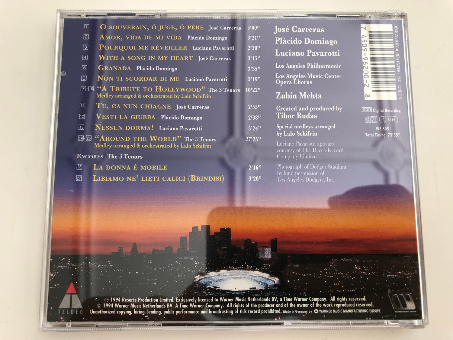 The 3 Tenors in Concert 1994 / Carreras, Domingo, Pavarotti with