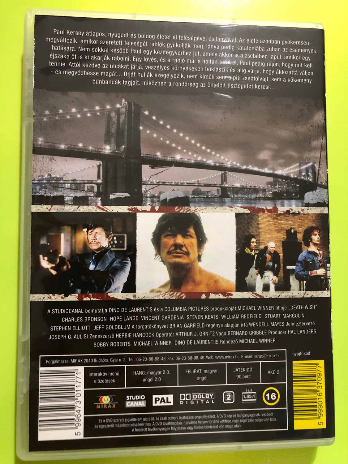 Death Wish DVD - Charles Bronson Vigilante Action Film