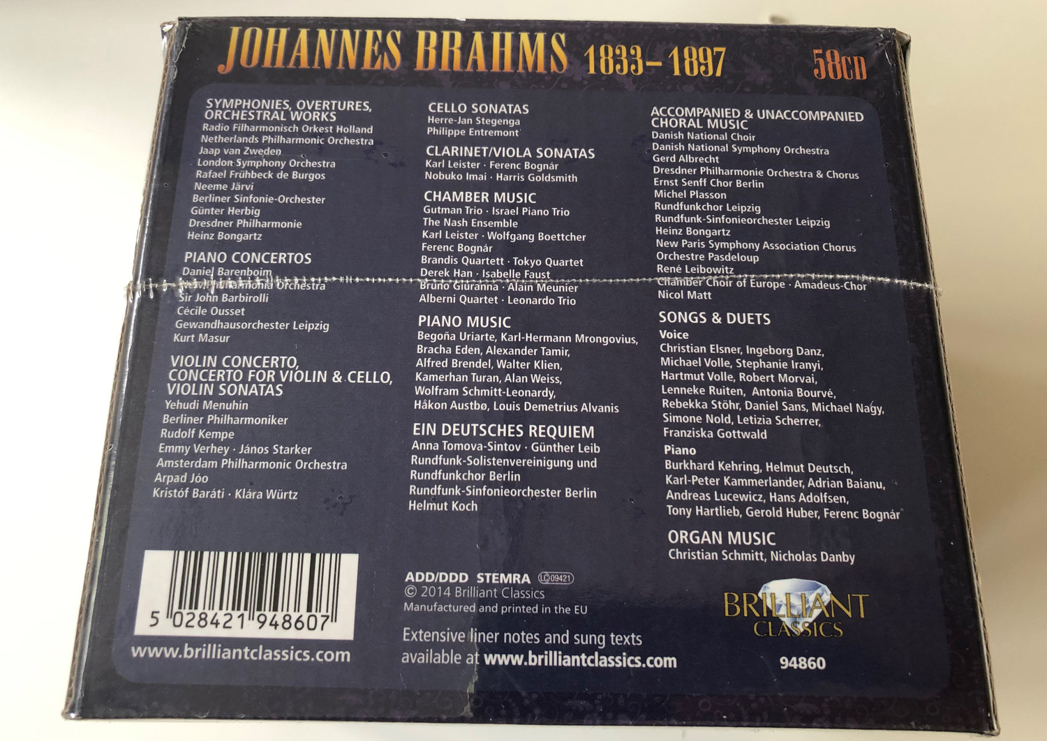 Brahms Complete Edition / Complete Works On CD Features award 