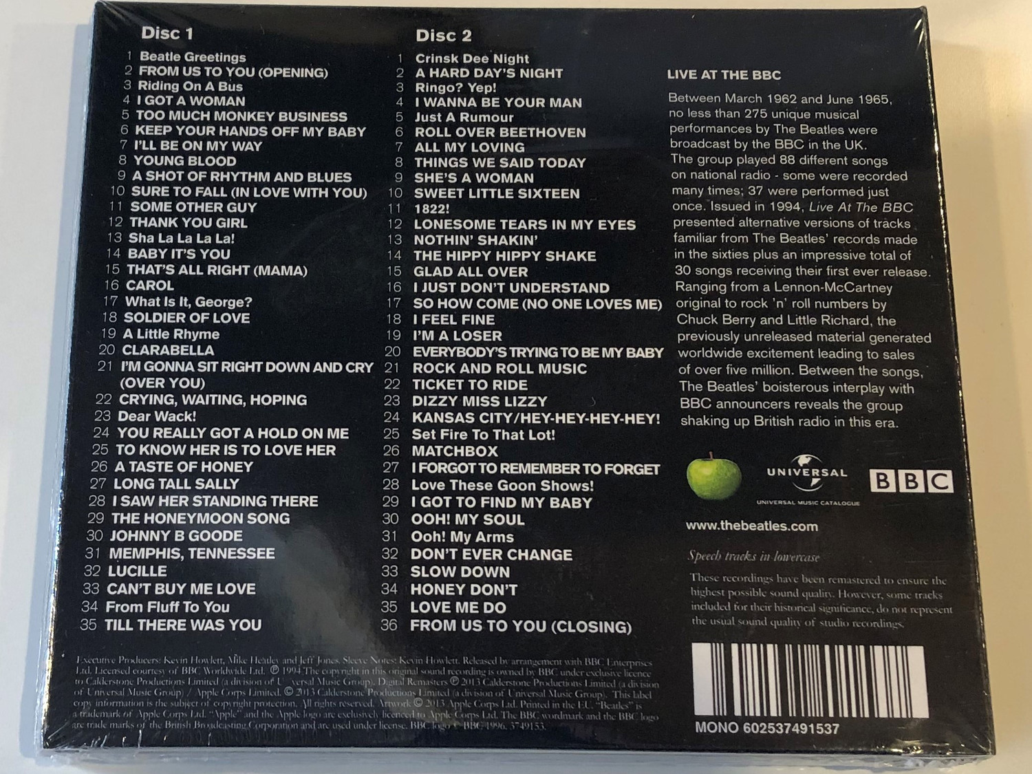 The Beatles ‎– Live At The BBC / British Broadcasting Corporation