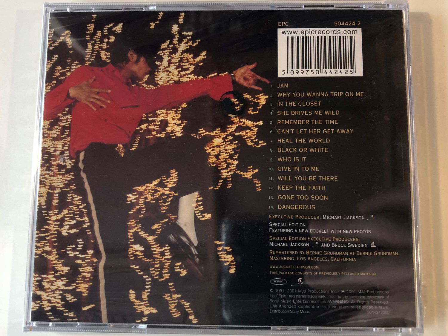 Michael Jackson ‎– Dangerous / Epic ‎Audio CD 2001 / 504424