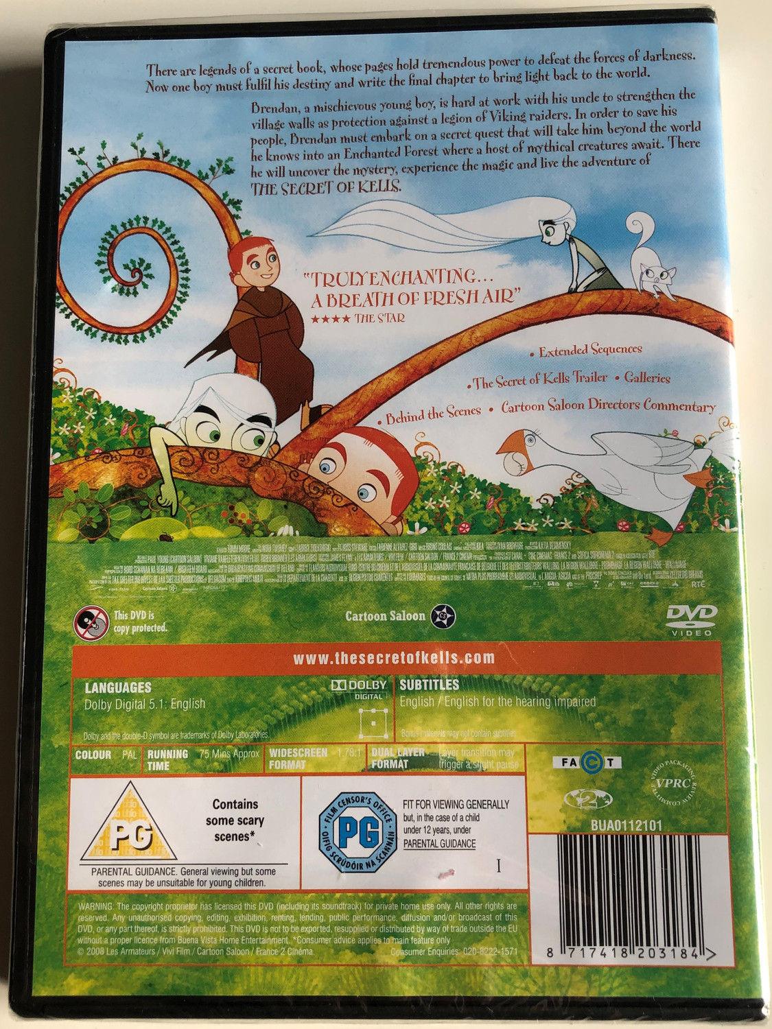 The Secret of Kells DVD 2009 Brendan et le Secret de Kells Directed by  Tomm Moore, Nora Twomey Starring: Evan McGuire, Brendan Gleeson, Christen 