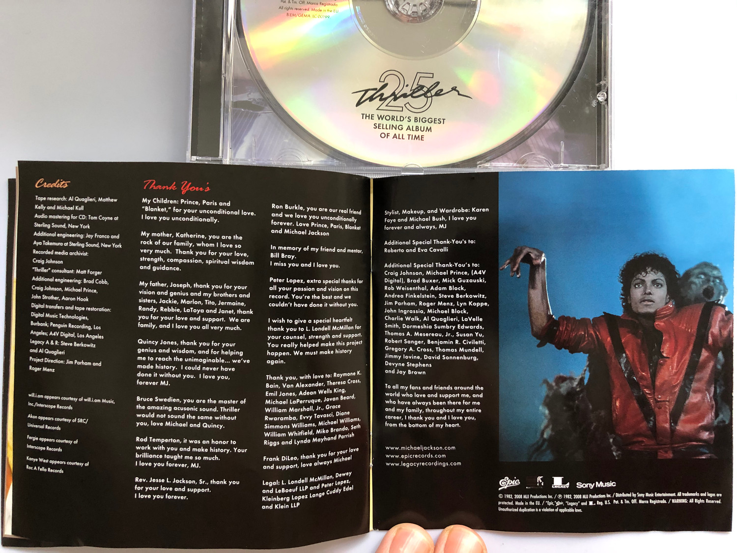 SOLD - Michael Jackson - Thriller (Epic - 25 .3P-399) Org