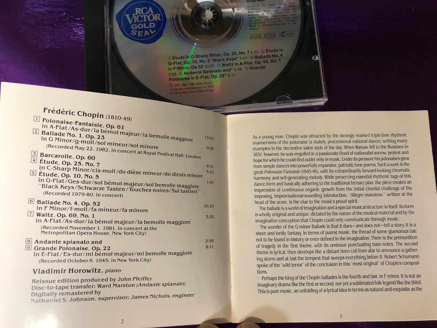 Horowitz Plays Chopin Vol. 1 ‎/ RCA Victor Gold Seal ‎Audio