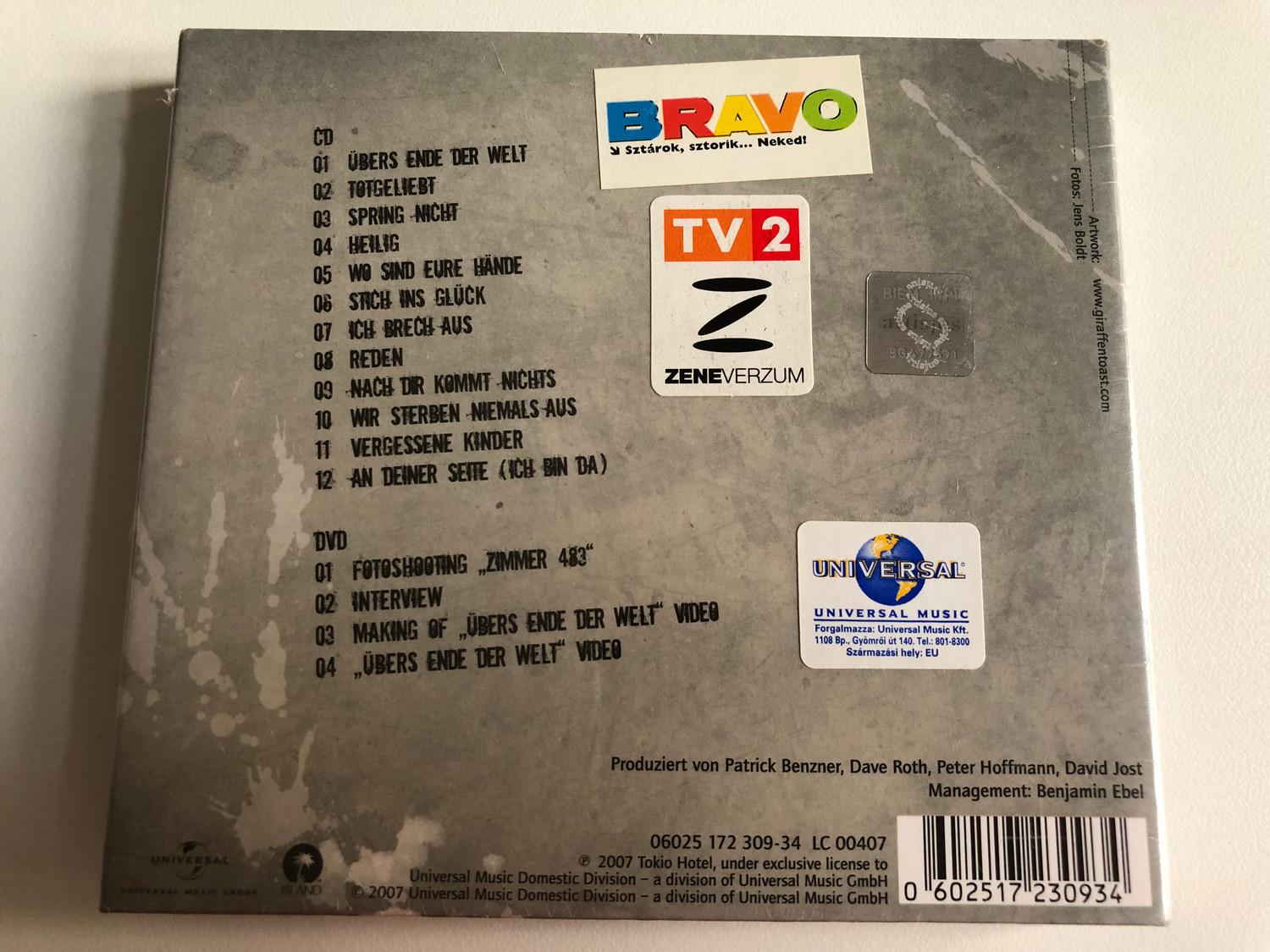 Tokio Hotel – Zimmer 483 / Island Records Audio CD + DVD 2007