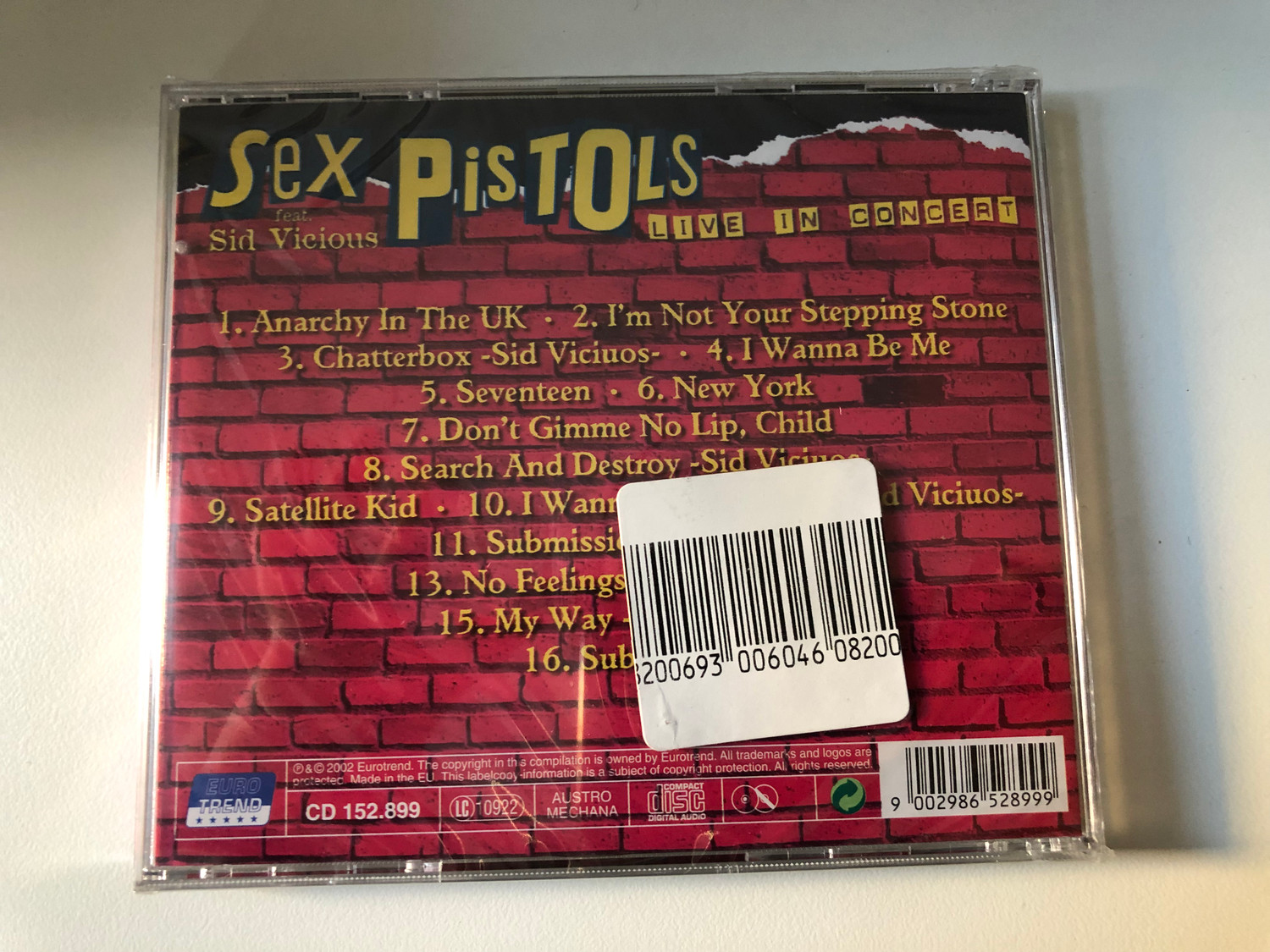 Sex Pistols Feat. Sid Vicious – Live In Concert / Eurotrend Audio