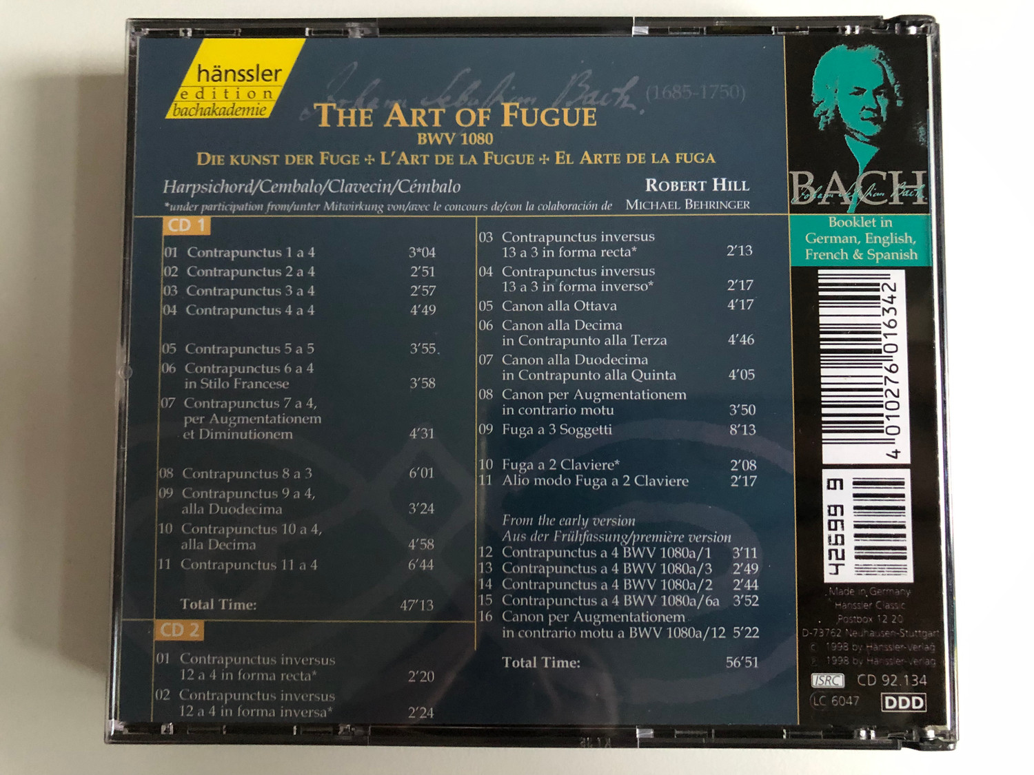 Johann Sebastian Bach - The Art Of Fugue BWV 1080 - Robert Hill