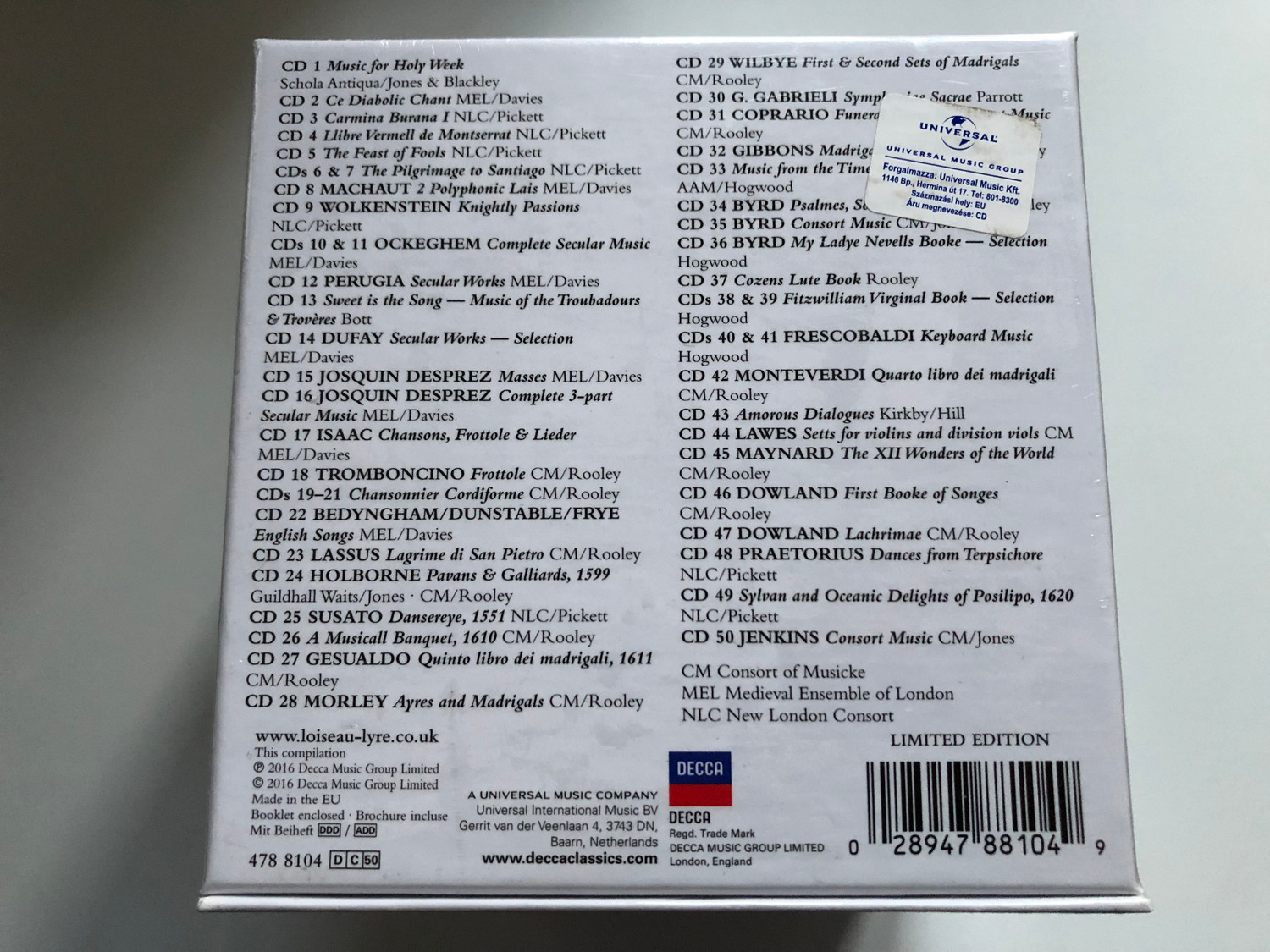 Medieval & Renaissance: A Rare Decca 50x Audio CD Box Set